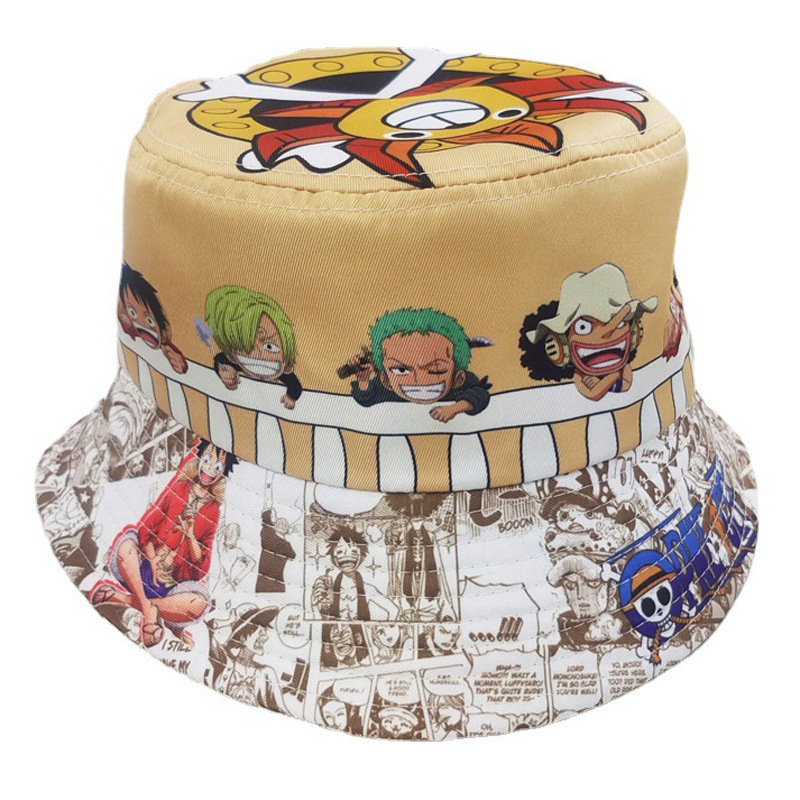 Custom Print Bucket Hat Satin Lined Cartoon Dragon Bucket Hat Cool Printed All Over Print Anime Luffy Bucket Hats Adults