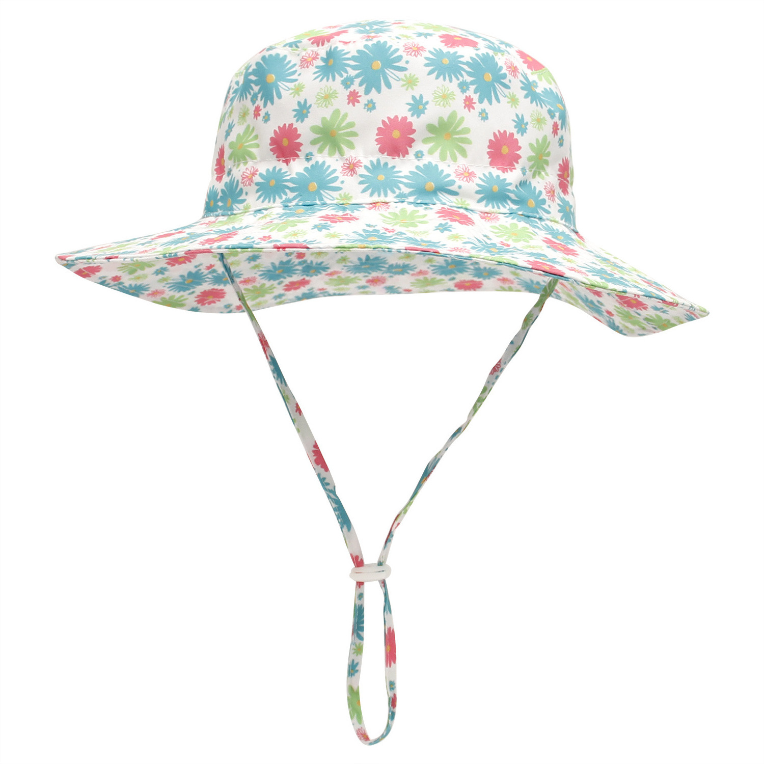 Custom Outdoor UV Sun Hat For Toddler Baby Kids Safari Fishing Hat Adjustable Plain Polyester Cotton Bucket Hat With String