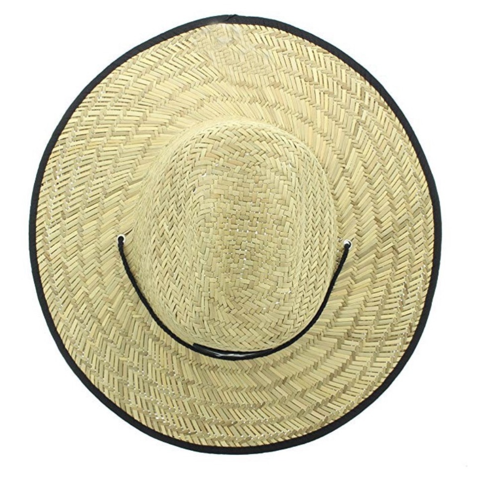 Wide Brim Garden Beach Vacation Travel Sun Hat Summer Mens Classic American Flag Natural large brim Hollow Straw Hat