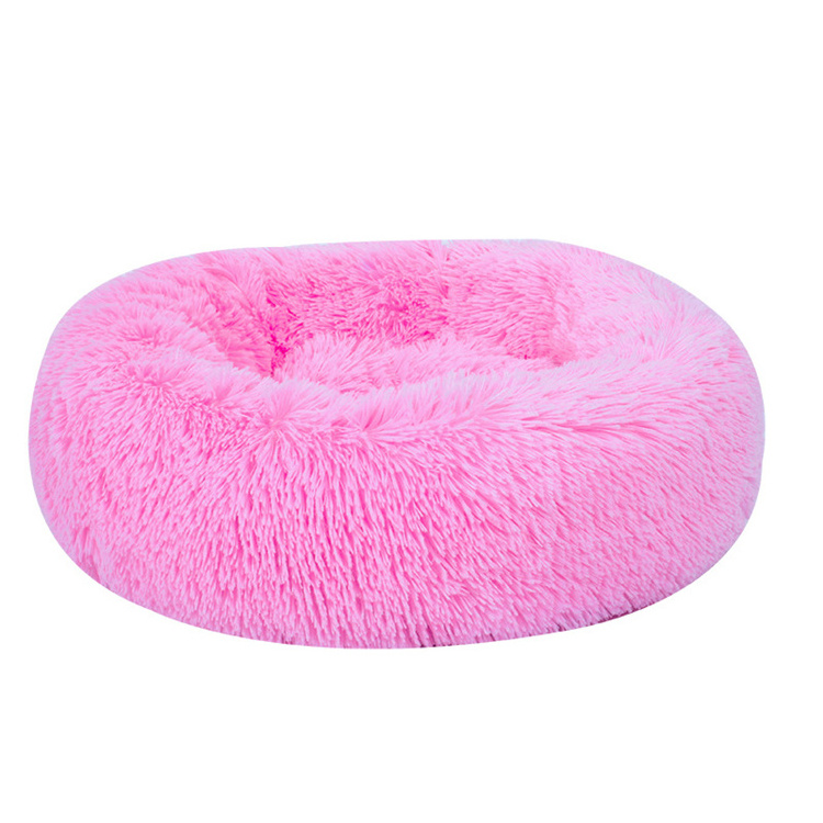 Comfortable Donut Cuddler Round Modern Ultra Soft Plush Round Pet Bed for Cats Small Dogs