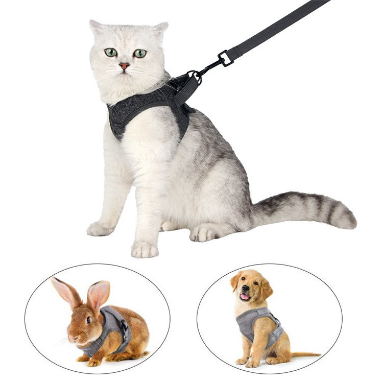 FREE SAMPLE Hot FBA Adjustable Escape Proof Soft Walking Safety Jacket Small Cats Dogs Vest Cat Harness with Leash