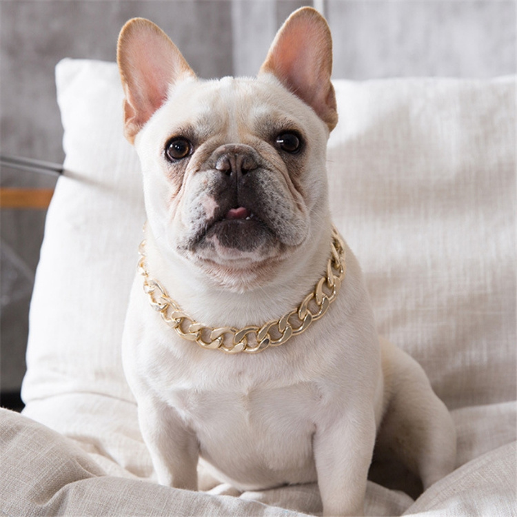 Wholesale Cuba Luxury Gold Metal Big Pet Necklace Accessories Silver Dog Necklace Dog Chain Collar