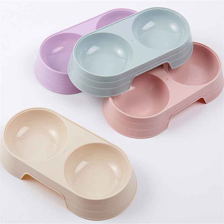 Double Dog Cat Bowls Premium Pet Bowls No Spill Resin Station Food Water Feeder Cats Small Dogs Pet Bowls