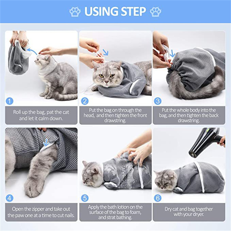 Cat bath bag Cat shower tool Cat and dog fixing bag Shower bag