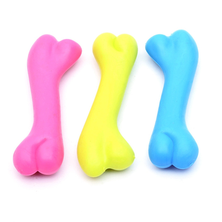 FREE SAMPLE Hot Sale Random Color Delivery Dog-Specific Durable Fashion Rubber Pet Toy Chicken Bone Dog Toys