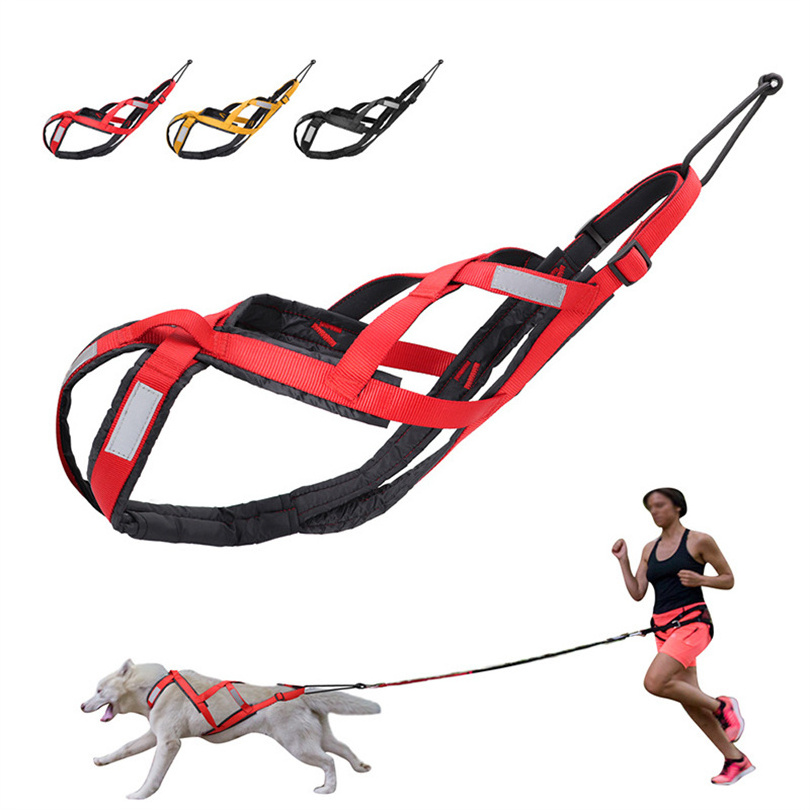 Running dog leash, chest strap, large dog vest style Alaskan sled dog towing leash dog cart