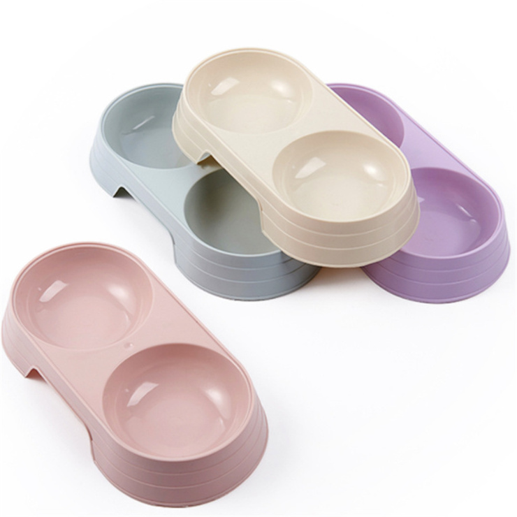 Double Dog Cat Bowls Premium Pet Bowls No Spill Resin Station Food Water Feeder Cats Small Dogs Pet Bowls