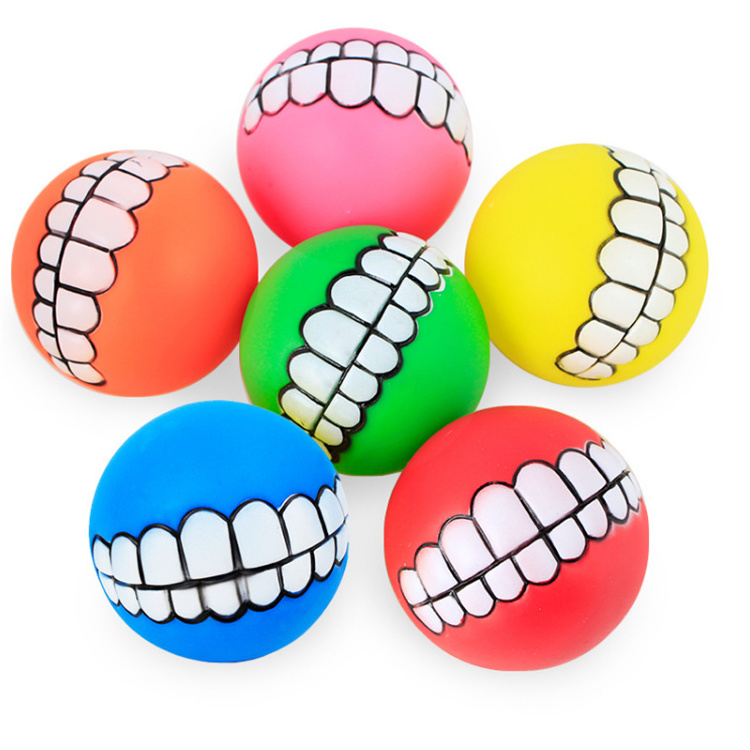 Wholesale Cheap Low Price drop shipping dropshipping Pet Vinyl Vocal Colorful Tooth Ball Dog Toys