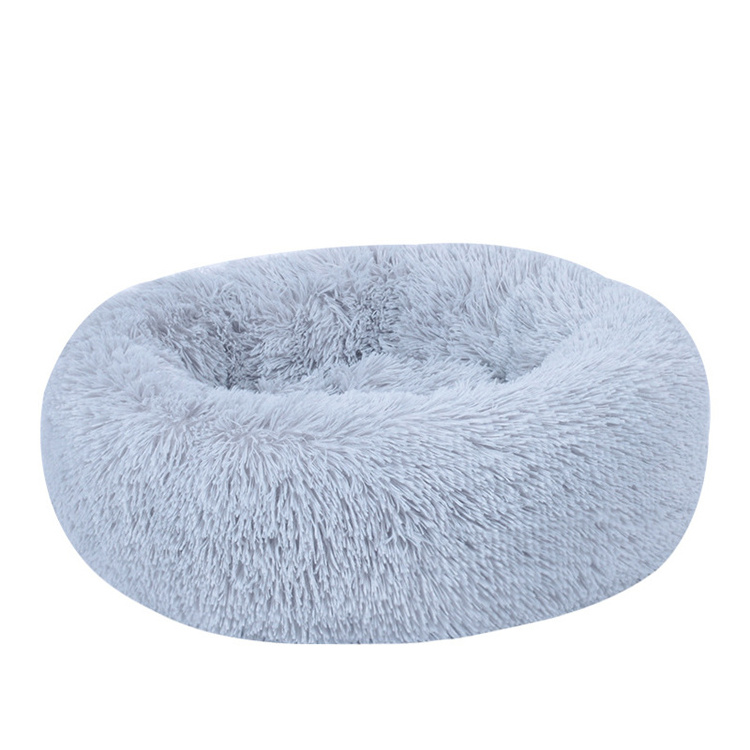 Comfortable Donut Cuddler Round Modern Ultra Soft Plush Round Pet Bed for Cats Small Dogs