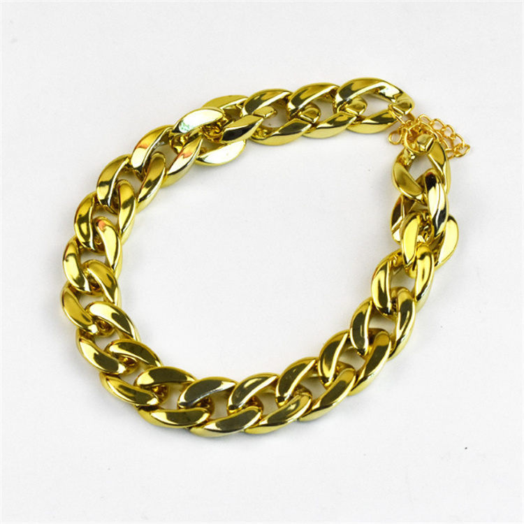 Wholesale Cuba Luxury Gold Metal Big Pet Necklace Accessories Silver Dog Necklace Dog Chain Collar