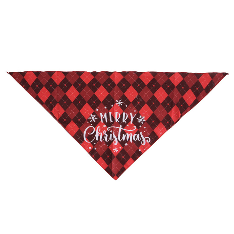 Pet Bandana Christmas Classic Plaid Pet Scarf Triangle Bibs Kerchief Dog Bandana for Small Medium Large Dogs Cats