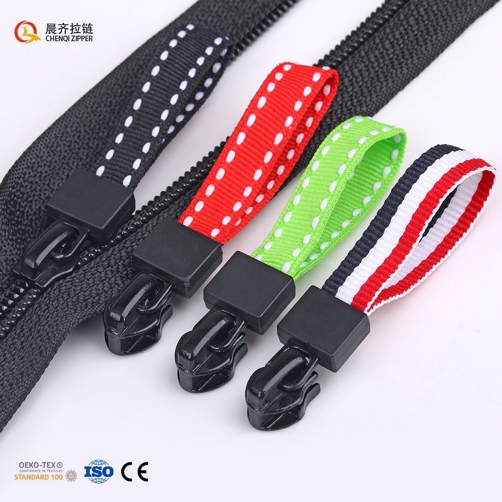 CHENQI New Arrival Webbing Woven Tape Zipper Pulls 5# Zipper Sliders Leather Fabric Zipper Pullers For Clothes