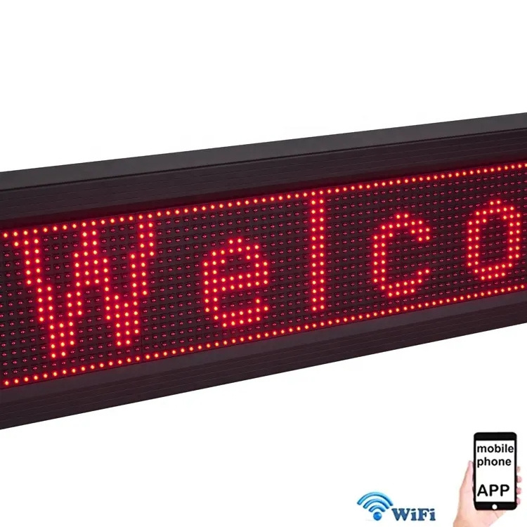 Led Scrolling Sign Red White Pink Digital Led Open Sign Outdoor Wifi High Resolution Bright Electronic Message Display for Sale