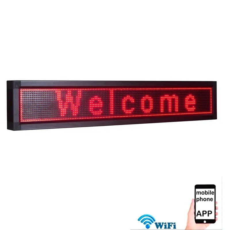 Led Scrolling Sign Red White Pink Digital Led Open Sign Outdoor Wifi High Resolution Bright Electronic Message Display for Sale