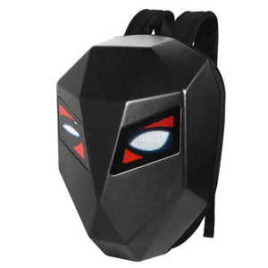 New Waterproof Hard Shell Diy Cool Mask Eyes Motorcycle Riding Black Led Screen Display Led Knight Backpack Bag for sale