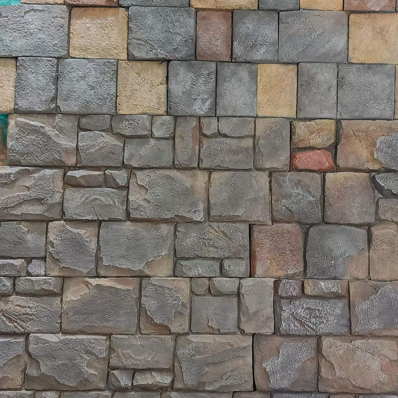 Green No Odor PU Stone Wall Panel Outdoor 3D Polyurethane Decoration Faux Rock Wall FPC Panel Siding