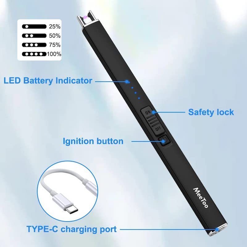 Windproof  Flameless Arc Plasma Electronic Rechargeable Lighters Usb Electric Candle Lighter