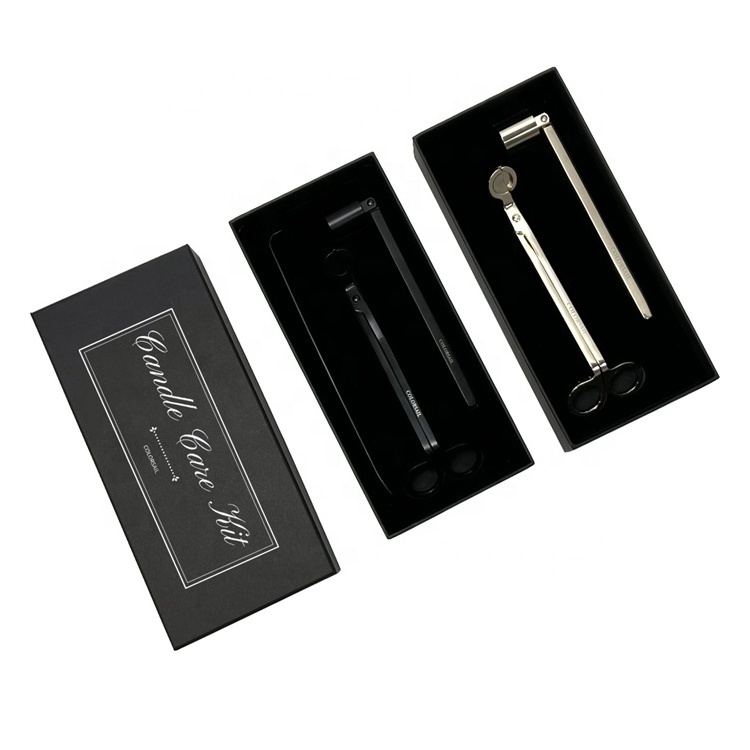 Custom Logo Stainless Steel Matte Black Rose Gold Snuffer Dipper Candle Care Kit Wick Trimmer Set