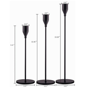 Metal Tall Candlestick Taper White Rose Gold Matt Black Candle Holders Decorative For Wedding