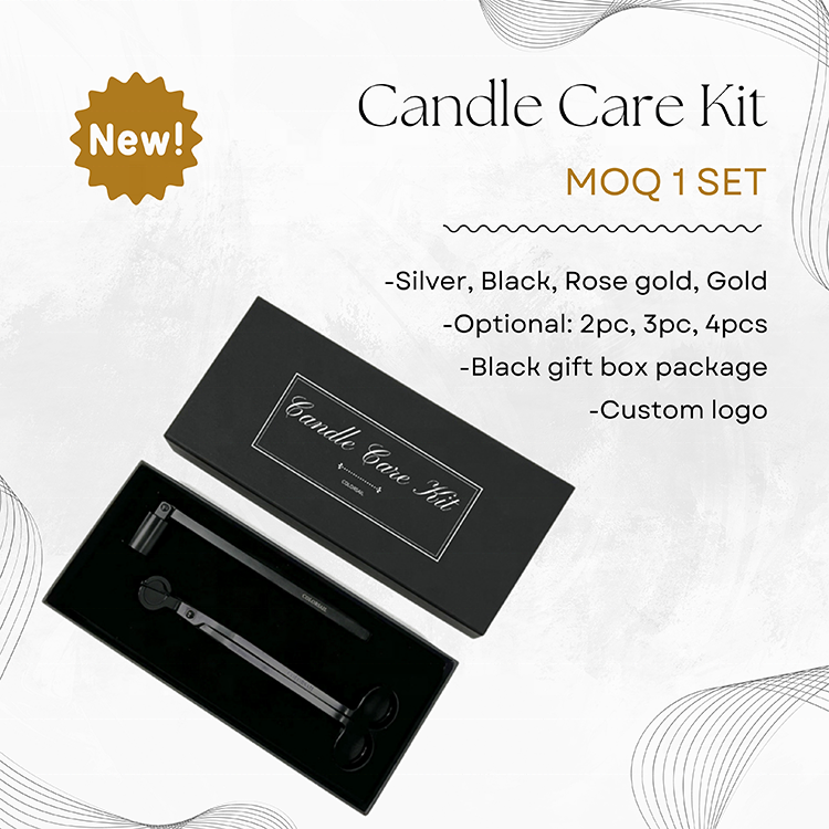 Luxury Custom Logo Candle Wick Trimmers Snuffer Dipper Personalized Candle Care Kit And Box Set