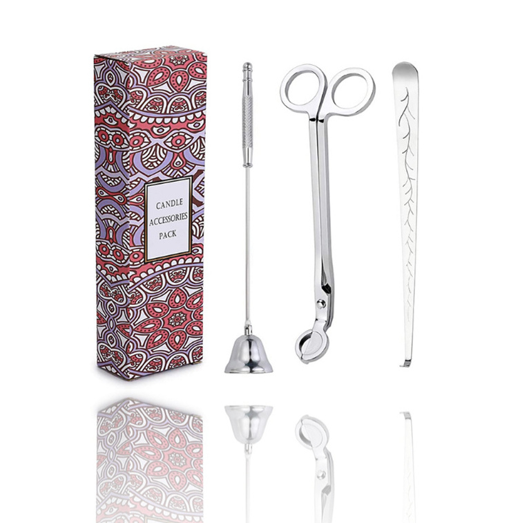 Custom Logo Stainless Steel Lighter And Wick Cutter Care Kit Scented Tool Set Candle Accessory