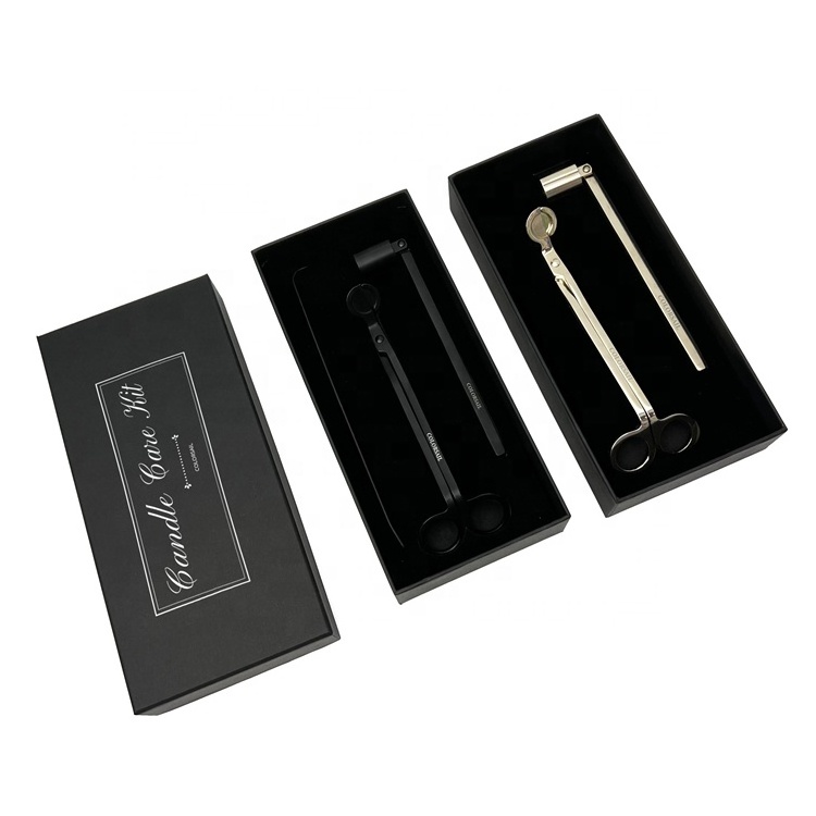 Luxury Custom Logo Candle Wick Trimmers Snuffer Dipper Personalized Candle Care Kit And Box Set