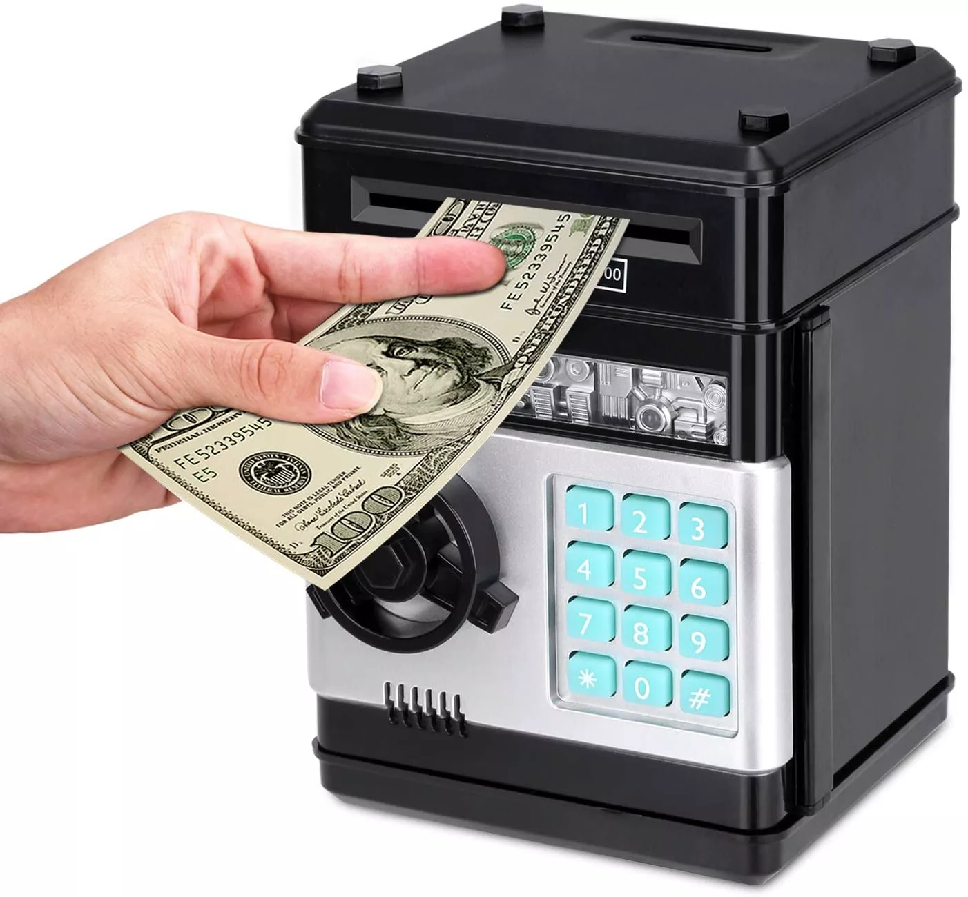 Auto-rolling Money Password Safe Mini Creative Painted ATM Piggy Bank Children's Electronic Piggy Bank Toy