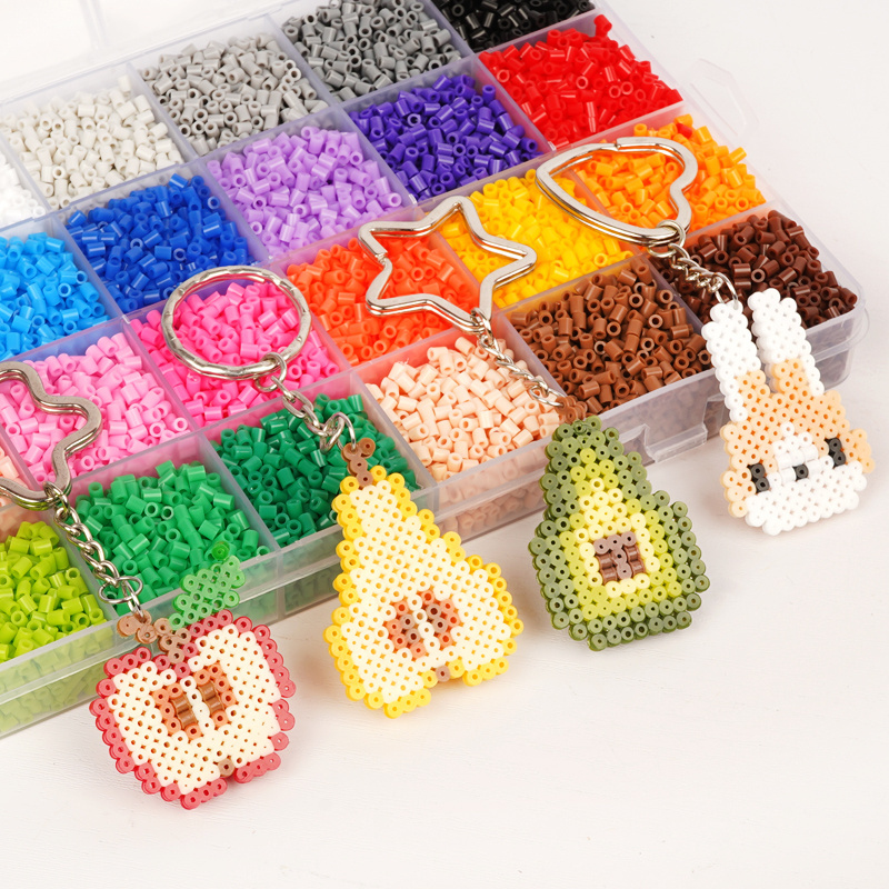 24colors 2.6mm Hama Beads Colorful Melty Beads Handmade Diy Kids Toy Set Fuse Beads Craft Kit