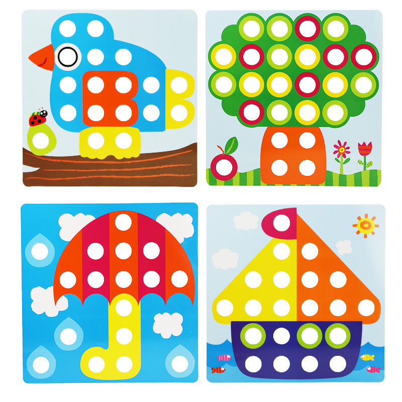 Creative diy mushroom nail toy insert board changeable jigsaw puzzle Clever nail puzzle toys gift children's toy