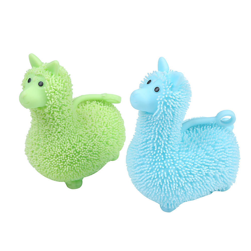 Puffer Ball Toy Fluffy Mini Puffer Balls Adult Stress Toys Llama Animal Soft Toy Ball