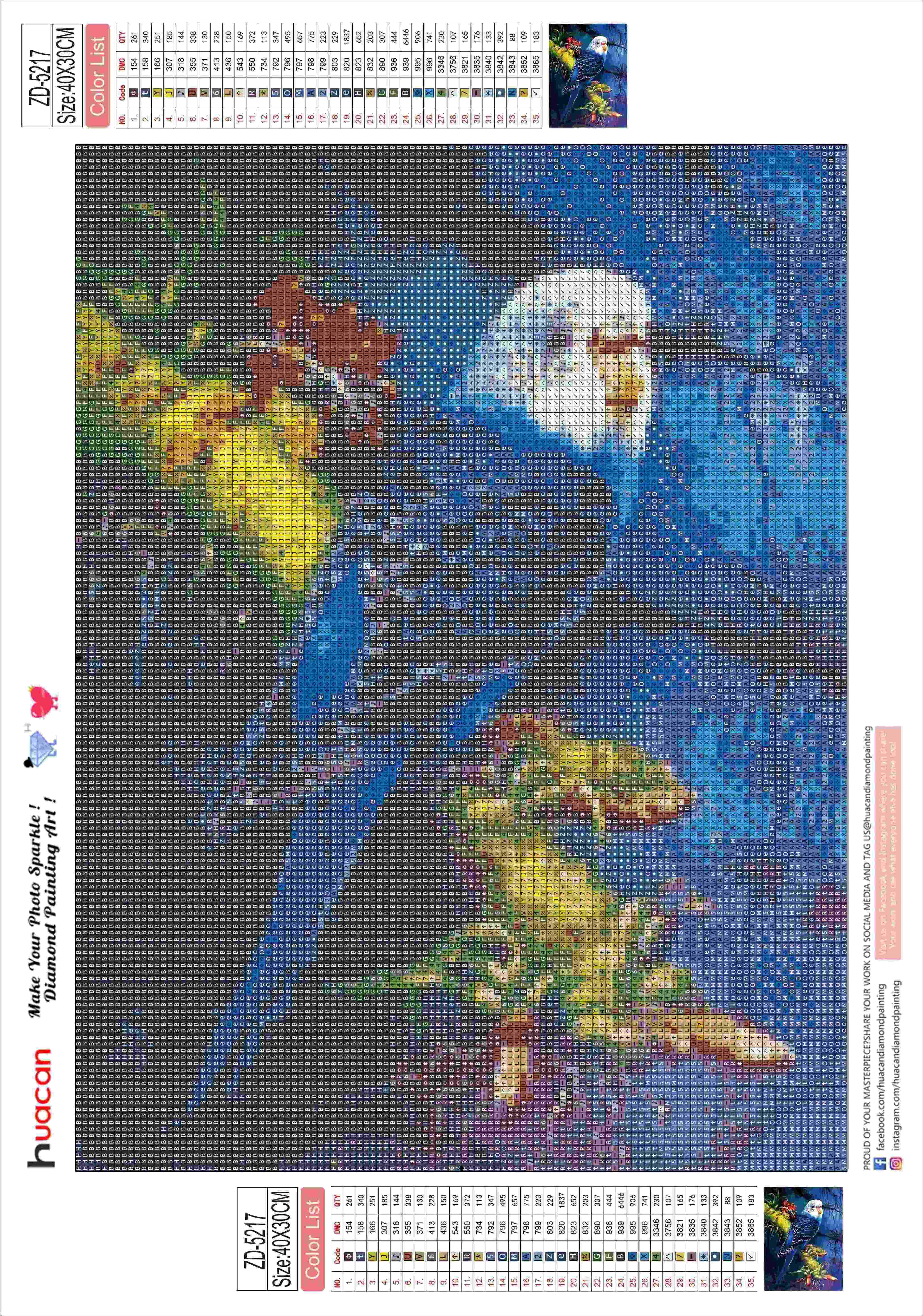 Free Hand Diamond Painting Animal Parrot Mosaic Kits Living Room Decor Full Drill Rhinestone 5D DIY Photo Custom Sticker