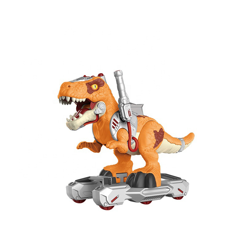 2023 Pop Ride On Toy Electric Dinosaur Scooter Slide DIY Dinosaur Walker Light Music Spray Dinosaur Car For Toddler Kids