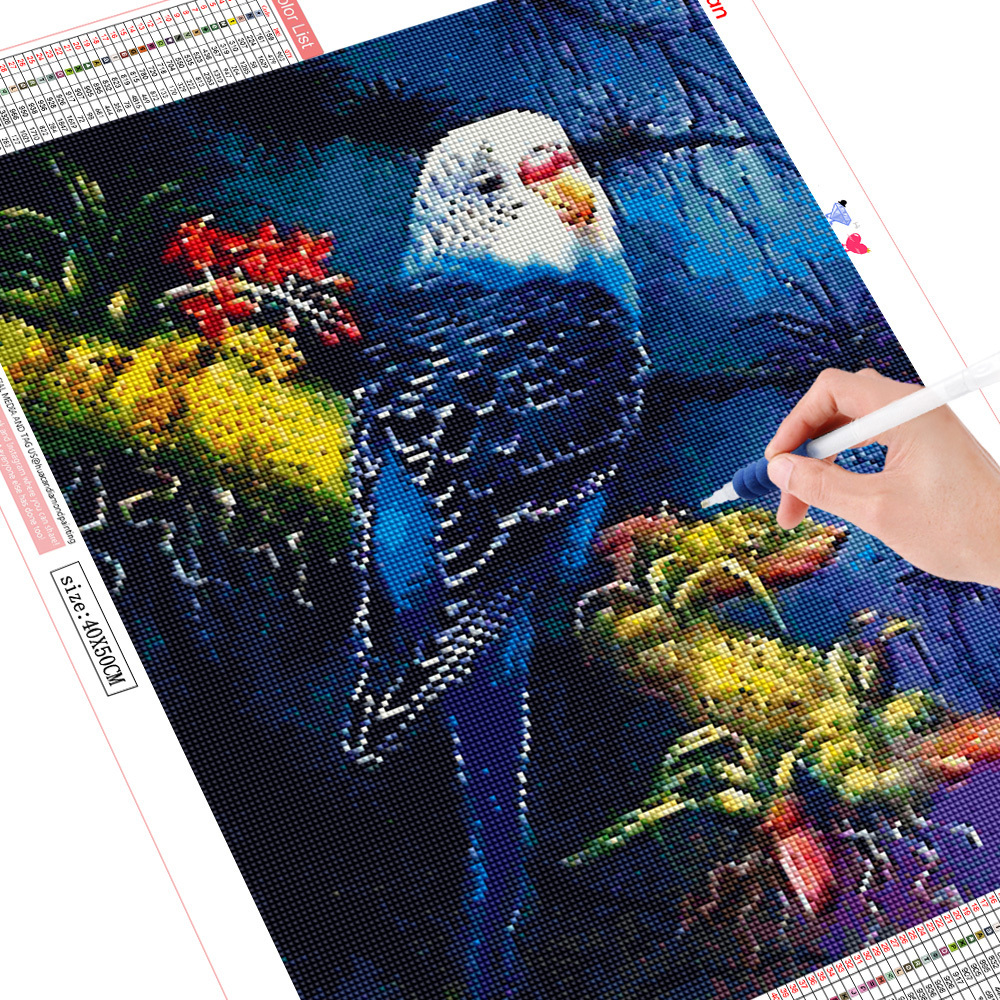 Free Hand Diamond Painting Animal Parrot Mosaic Kits Living Room Decor Full Drill Rhinestone 5D DIY Photo Custom Sticker