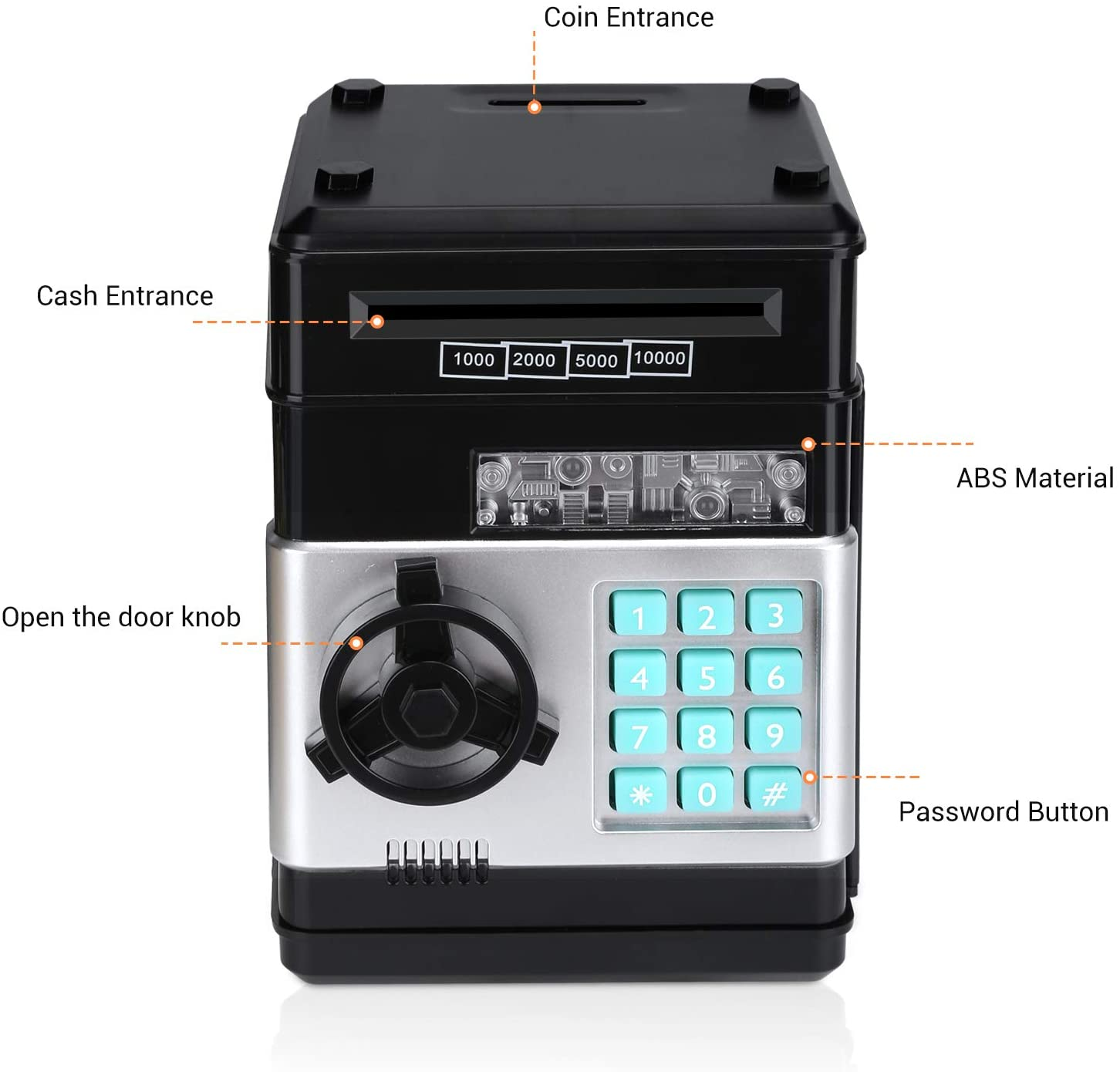 Auto-rolling Money Password Safe Mini Creative Painted ATM Piggy Bank Children's Electronic Piggy Bank Toy