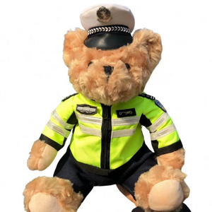 China Toy Wholesale Cool Traffic Police Doll Motorcycle Bear Iron Ride Teddy Bear Doll Children Toy Gifts