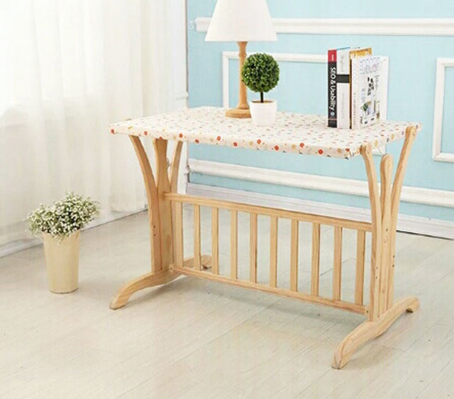 Multifunctional solid wood baby bed/new born baby crib/wooden swing cot for sale