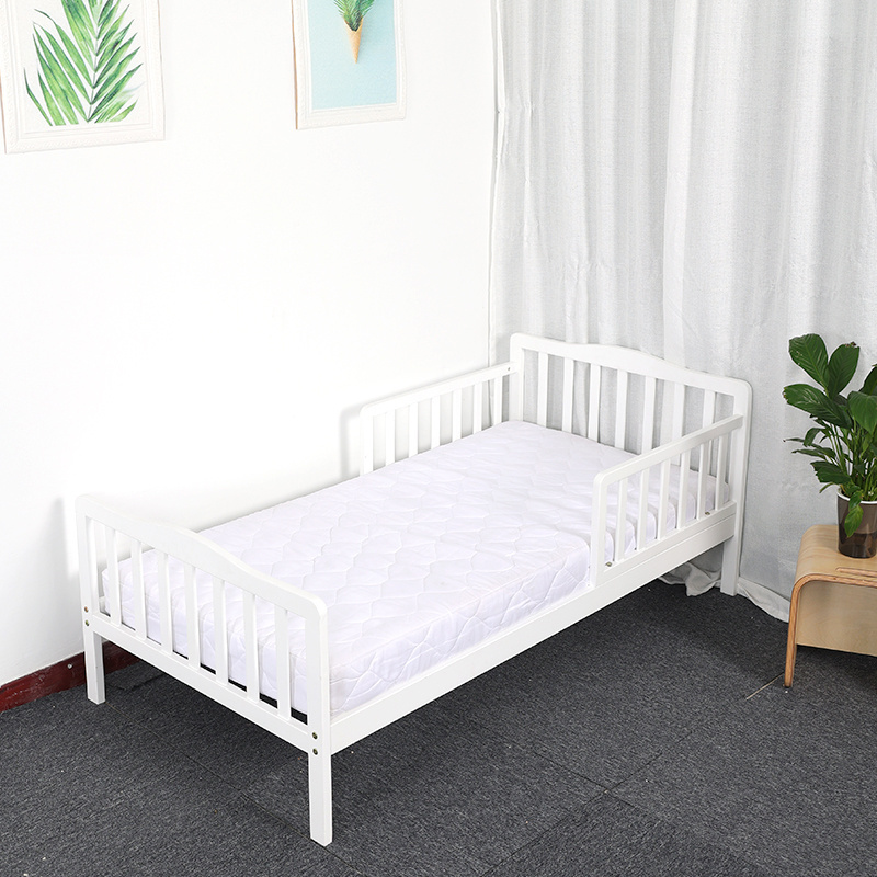 White wooden teens bedroom furniture toddler bed size 130x70 for school