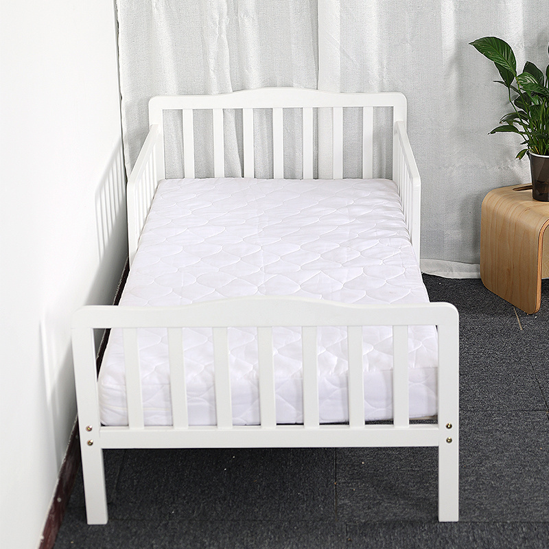 White wooden teens bedroom furniture toddler bed size 130x70 for school