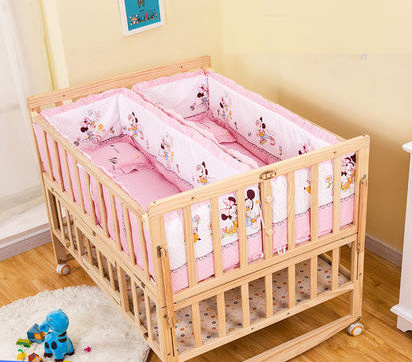 Baby bedroom furniture set royal baby basket cradle crib bed for twins