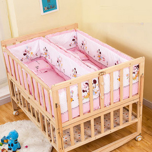 Baby bedroom furniture set royal baby basket cradle crib bed for twins