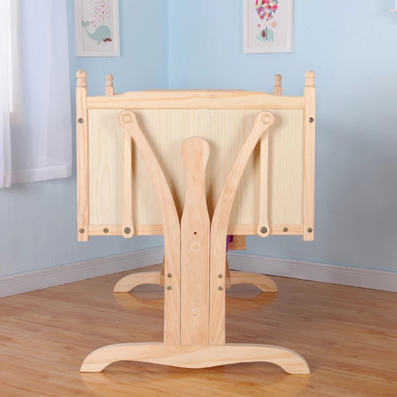 Natural solid wooden sleeping basket independent wooden baby cradle swing/baby swing electric