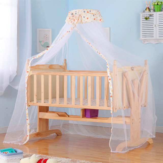 Natural solid wooden sleeping basket independent wooden baby cradle swing/baby swing electric