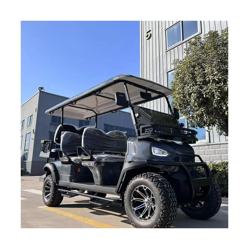 Golf Carts Gas Powered Operated Golf Cart Four Wheels Electric Golf Scooter Metal Time Controller Storage Charging