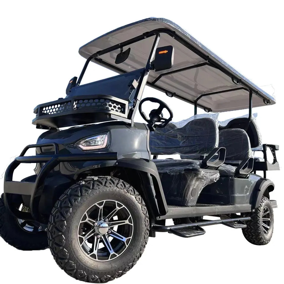 Golf Carts Gas Powered Operated Golf Cart Four Wheels Electric Golf Scooter Metal Time Controller Storage Charging