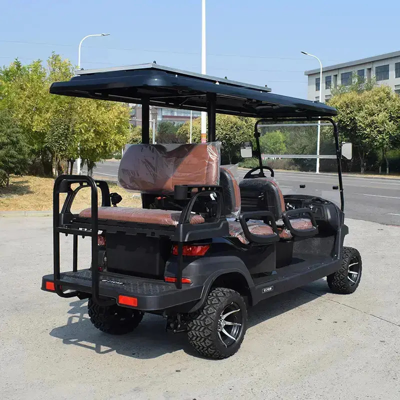 Golf Carts Gas Powered Operated Golf Cart Four Wheels Electric Golf Scooter Metal Time Controller Storage Charging