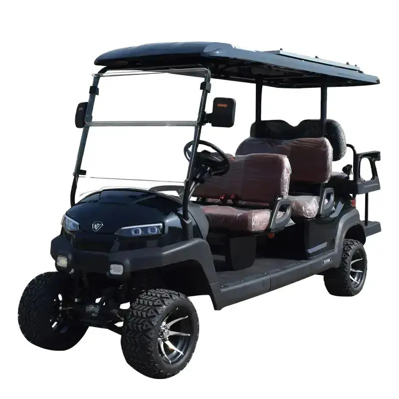 Golf Carts Gas Powered Operated Golf Cart Four Wheels Electric Golf Scooter Metal Time Controller Storage Charging