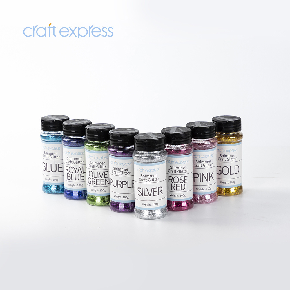 Craft Express Wholesale Fine PET Holographic Shimmer Powder Bulk Craft Resin 100ml Polyester Glitter