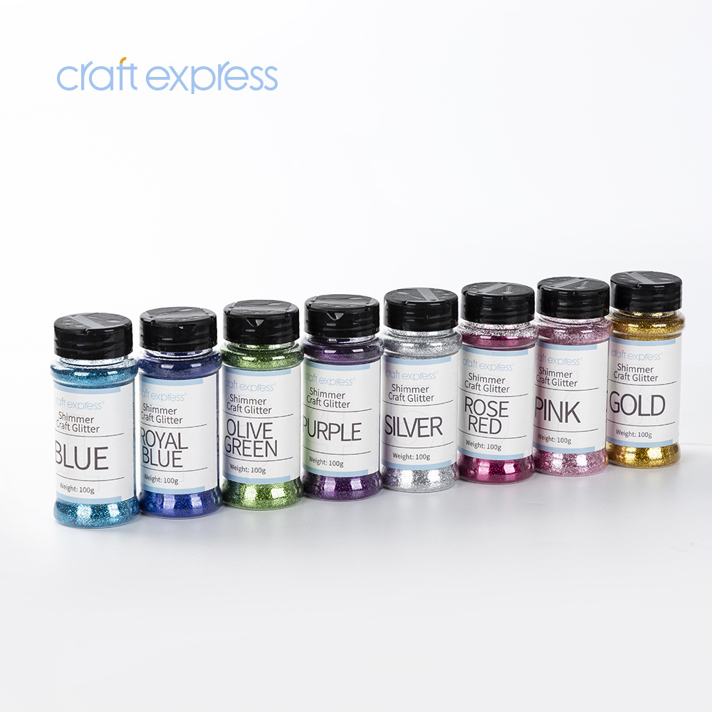 Craft Express Wholesale Fine PET Holographic Shimmer Powder Bulk Craft Resin 100ml Polyester Glitter