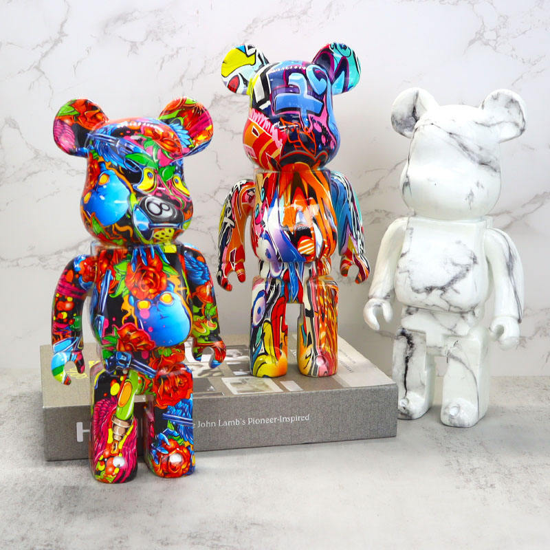 Custom High Quality Handmade Resin Crafts Violent Bear Sculpture Bearbrick 28CM 400% Statue