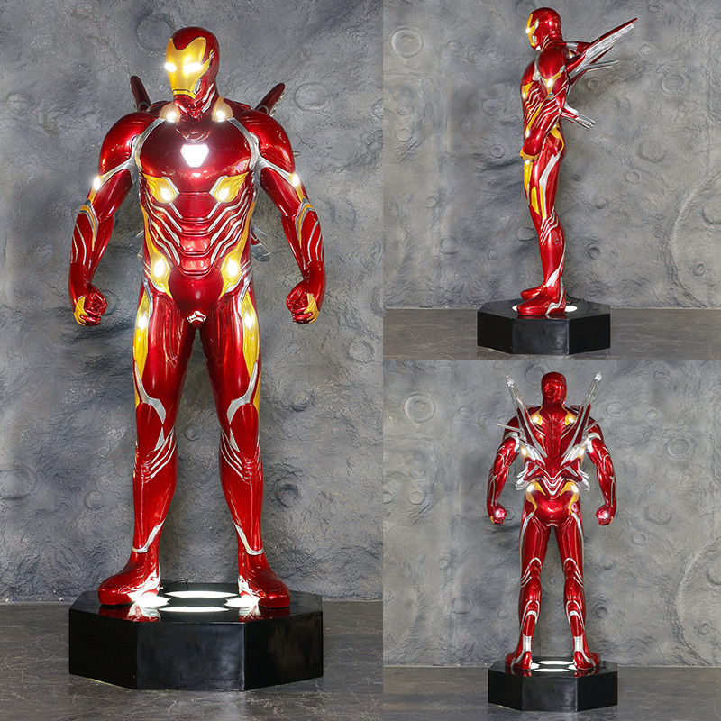 Hot Sale Resin Sculpture Marvel Movie Life Size Iron man Spiderman  and Hulk Statue for Commercial Street Decor